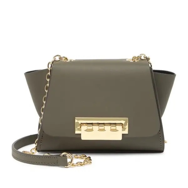 Zac Zac Posen Mini Signature Eartha Chain Crossbody Bag In Olive Green Gold